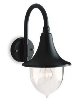 1 Light Outdoor Wall Lantern - Downlight Black IP43, E27