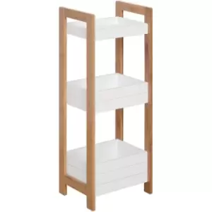 3 Tier Storage Shelf Bamboo Organiser Bathroom Shower Caddy Display Rack Baskets - Homcom