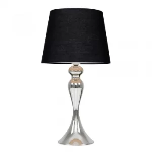 Faulkner Chrome Touch Table Lamp with Black Aspen Shade
