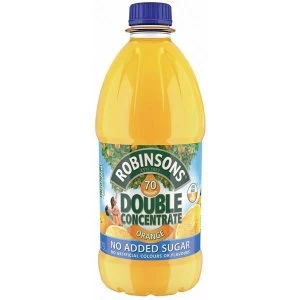 Robinsons Squash 1.75 Litres Double Concentrate No Added Sugar Orange Pack of 2