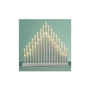 34cm Xmas 33 LED Indoor SILVER Modern CANDLE ARCH / CANDLELIER/ bridge Tower