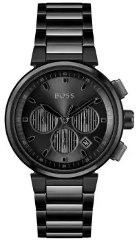 BOSS 1514001 Mens One Black Chronograph Dial Black Watch