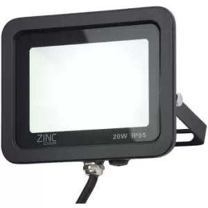 Zinc OTLEY LED Slimline Floodlight 20W Daylight 180° Black
