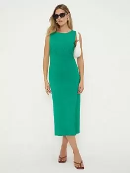 Dorothy Perkins Fitted Pencil Midi Dress - Green, Size 16, Women