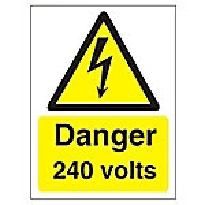Warning Sign 245 Volts Plastic 40 x 30 cm