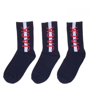 Jack Wills 3pk Sport Sock ChB10 - Navy