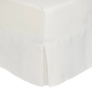 Catherine Lansfield Cream Non-Iron Plain Dye Pleated Fitted Valance Sheet - Double