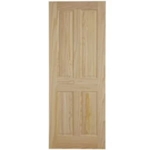 4 Panel Clear Pine Unglazed Internal Fire Door H1981mm W762mm