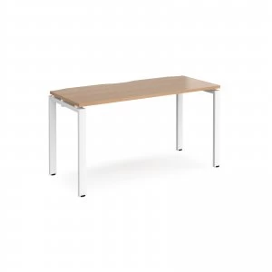 Adapt II Single Desk 1400mm x 600mm - White Frame Beech top