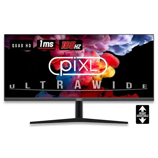 piXL piXL CM34G3 34" UltraWide WQHD Gaming Monitor, Widescreen IPS LED Panel - Black MOPIX-CM34G3