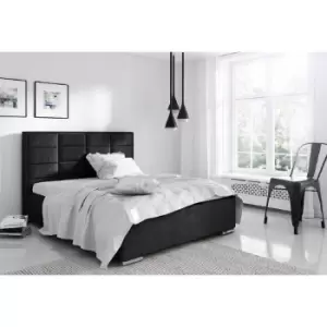 Envisage Trade - Bulia Upholstered Beds - Plush Velvet, Single Size Frame, Black - Black
