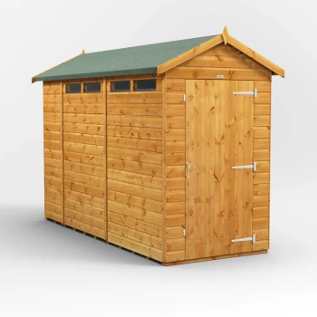 10x4 Power Apex Security Shed - Brown