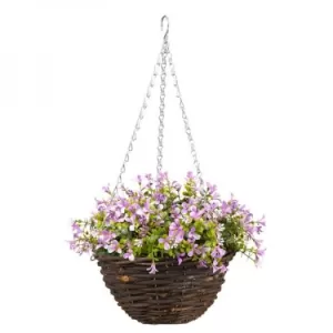 Smart Garden Hanging Basket with Faux Lilac Lobelia - 25cm