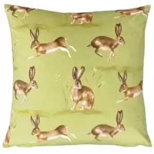Evans Lichfield Country Hare Cushion Cover (One Size) (Sage) - Sage
