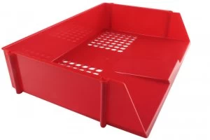 Q Connect Wide Entry Letter Tray Red