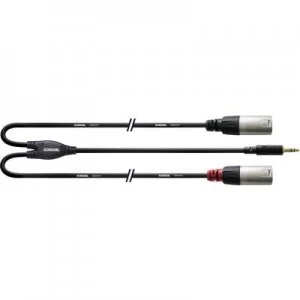 Cordial CFY 3 WMM-LONG Audio/phono Adapter cable [1x Jack plug 3.5mm - 2x XLR plug] 3m Black