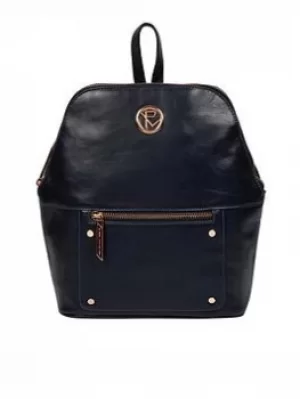 Pure Luxuries London Navy 'Rubens' Leather Backpack