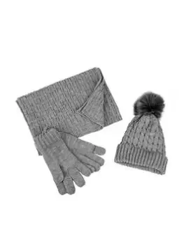 Totes Knitted Hat, Scarf And Glove Set