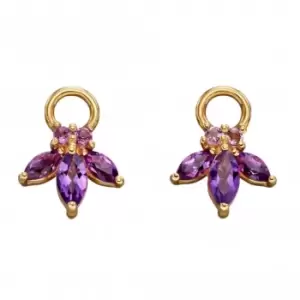 9ct Amethyst Flower Navette Component Yellow Gold Earrings GY013M