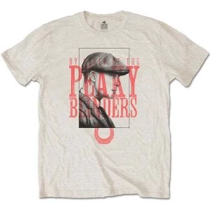 Peaky Blinders - Red Logo Tommy Mens Medium T-Shirt - Sand