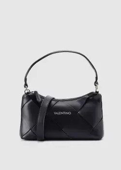 Valentino Bags Womens Ibiza Woven Handbag With Logo Strap In Black