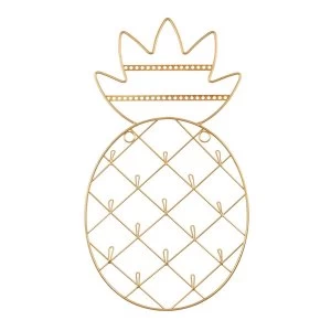 Sass & Belle Gold Pineapple Wall Mounted Jewellery Holder