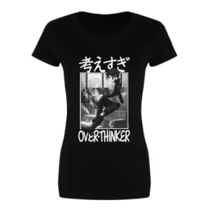 Tokyo Spirit Womens/Ladies Over-Thinker T-Shirt (L) (Black/White)