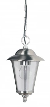 1 Light Outdoor Ceiling Pendant Light Polished Stainless Steel, Clear Polycarbonate, E27
