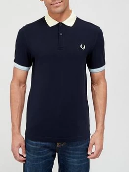 Fred Perry Contrast Trim Polo Shirt - Navy, Size XL, Men