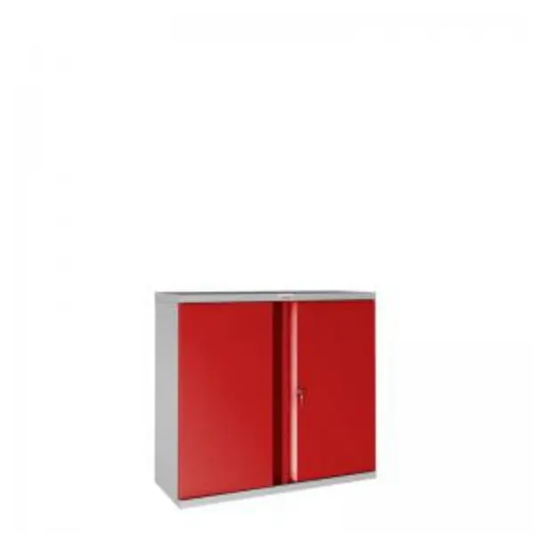 Phoenix SC Series 2 Door 1 Shelf Steel Storage Cupboard Grey Body Red EXR39785PH