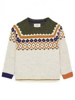 White Stuff Boys Forest Fairisle Jumper - Natural, Size Age: 3-4 Years