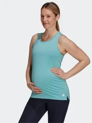 adidas Aeroready Designed 2 Move Sport Tank Top (maternity), Blue/White, Size L, Women