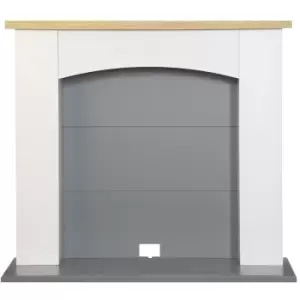 Adam - Huxley Electric Stove Fireplace in Pure White & Grey, 39 Inch
