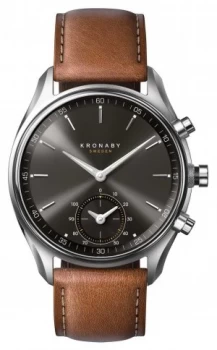 Kronaby 43mm SEKEL Bluetooth Brown Leather Black Dial A1000- Watch