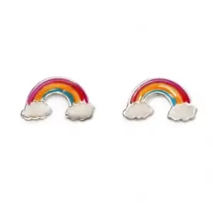 Beginnings Sterling Silver Enamel Rainbow Stud Earrings A2014