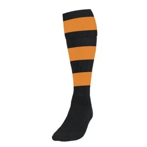 Precision Hooped Football Socks Boys Black/Amber