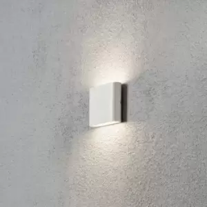 Chieri Outdoor Modern Up Down Wall Lamp, White, 2x 3W High Power LED, IP54