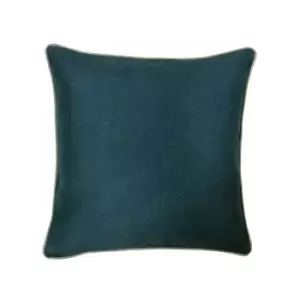 Bellucci Piped Cushion Cover, Petrol/Tobacco, 55 x 55cm - Paoletti