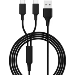 Smrter USB charging cable USB 2.0 USB-A plug, USB-C plug 1.20 m Black SMRTER_HYDRA_DUO_C_BK