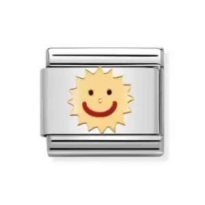 Nomination Classic Gold Enamel Smiling Sun Charm