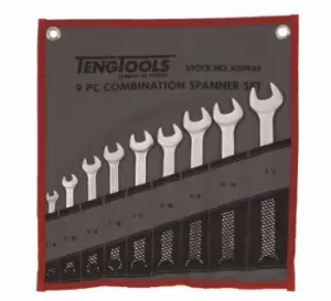 Teng Tools 6509AF 9 Piece Imperial Combination Spanner Set