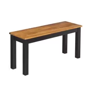 Black Frame Bench with Oiled Wood Top