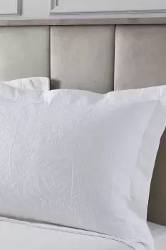 'Matelasse Leaves' Pillowcase Pair