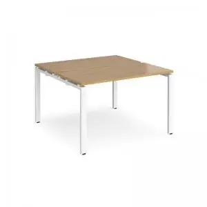 Adapt back to back desks 1200mm x 1200mm - white frame and oak top