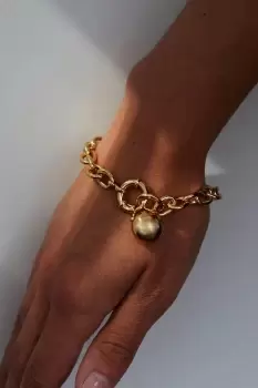 Gold Plated Polished Ball Bracelet