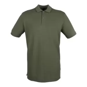 Henbury Mens Modern Fit Cotton Pique Polo Shirt (XL) (Olive)