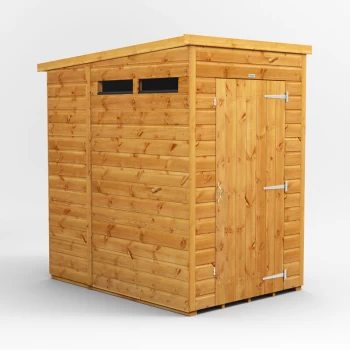 4x6 Power Pent Security Shed - Brown