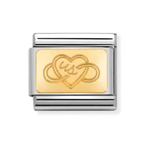 Nomination Classic Gold Engraved Heart Charm