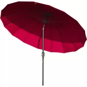 2.4m Round Curved Adjustable Parasol Outdoor Metal Pole Red - Outsunny