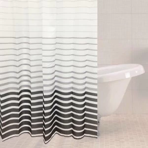 Sabichi Smoke-Stripe Polyester Shower Curtain